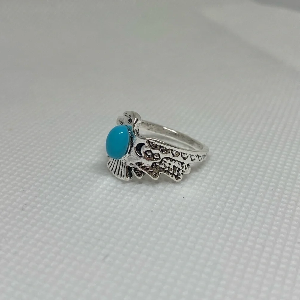 Southwest Style Turquoise American Eagle Ring